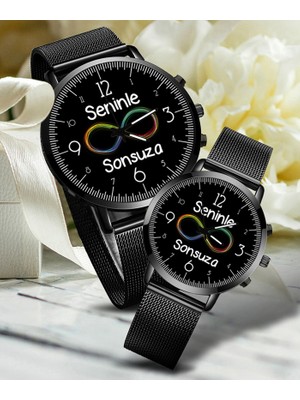 Stony Çift Saatleri Sevgili Saatleri Seninle Sonsuza Siyah Rose Çift Kol Saatleri Sevgililer Günü Hediyesi