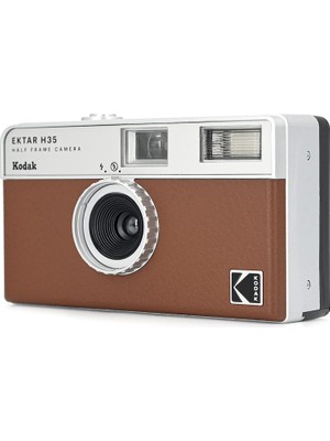 Kodak Ektar H35 Yarım Çerçeve Film Kamera, 35MM, Yeniden Kullanılabilir, Odaklamasız, Hafif, Kullanımı Kolay (Kahverengi) (Film ve Aaa Pil Dahil Değildir)