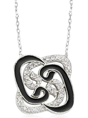 Mevafa 925 Ayar Gümüş Pervane Vav Kadın Gümüş Kolye