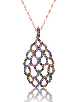 Mevafa 925 Ayar Gümüş Renkli Kadın Gümüş Kolye