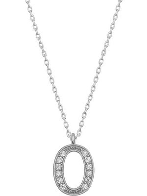 Mevafa 925 Ayar Gümüş Rodyum Kaplama O Harfi Kadın Gümüş Kolye