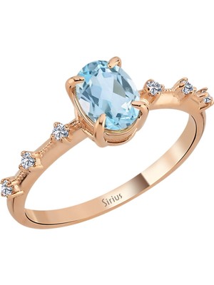 Sirius Pırlanta Pırlanta ve Sky Blue Topaz Taşlı Elena Yüzük 0447R0062