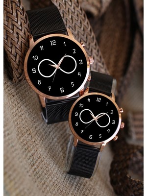 Stony Çift Saatleri Sevgililer Günü Sevgili Saatleri Sonsuzluk Siyah Kordon Bay Bayan Kol Saatleri