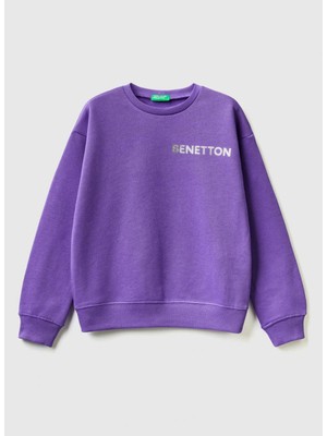 Benetton Mor Kız Çocuk Sweatshirt 3J68C10D0