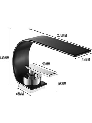 Banyo Lavabo Bataryası Mat Siyah Şelale Yeni 5 Yıl Garantili