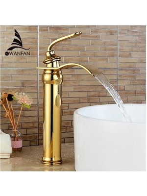Banyo Çanak Lavabo Bataryası Altın Dore Yeni Şelale  5 Yıl Garantili