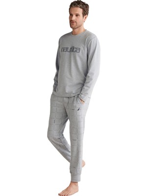 Nautica Erkek Comfort Mood Uzun Kollu Mavi Pijama Takımı