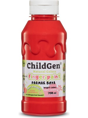 Childgen Süper Yıkanabilir Parmak Boya 350ML - Kırmızı