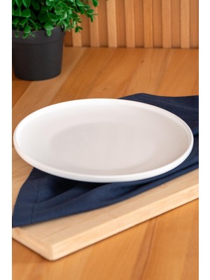 Acar Aria Porselen Yuvarlak Pasta Tabak 20 cm Bulaşık Makinesinde Yıkanabilir Şık Beyaz Tasarım