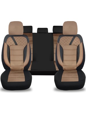 Minderland K2 - Ford Focus ile Uyumlu Koltuk Kılıfı, Tam Takım/tay Tüyü/taba-Siyah