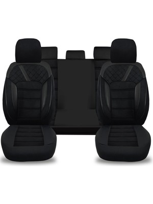 Minderland K2 - Citroen C3 Aircross ile Uyumlu Koltuk Kılıfı, Tam Takım/tay Tüyü/siyah
