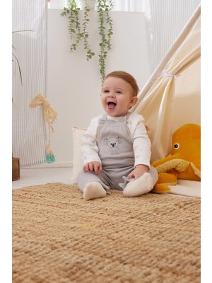 Minycenter Erkek Bebek Salopet Set Gri