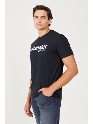 Wrangler Wrangler Regular Fit Bol Kesim Sıfır Yaka Koton Grafik Desenli Tişört