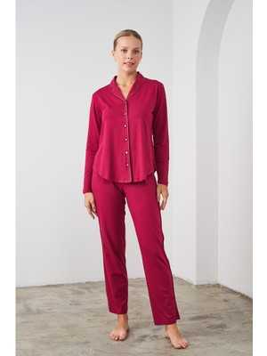 Pjs 24529 Kadın Düğmeli Pijama Takım
