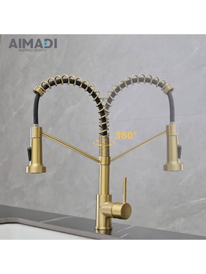 Mutfak Evye Bataryası Spiralli ve Fiskiyeli Yeni Model Mat Gold Renk 5 Yıl Güvenceli Ithal