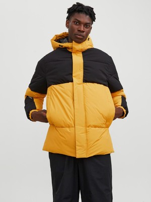 Jack & Jones Kapüşonlu Sarı-Siyah Erkek Mont 12235870