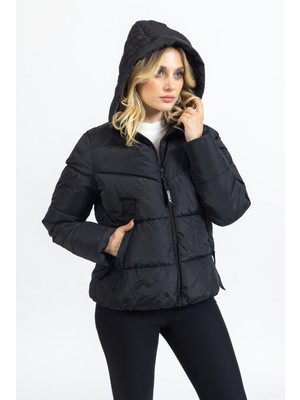 Only Monica Siyah Şişme Kışlık Mont Çıkarılabilir Kürk 15205638