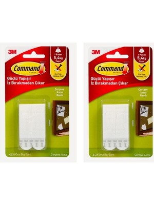 3M 2 Adet 3m Command 17201 Orta Boy 5.4 kg Iz Bırakmayan Cırt Cırt Bant