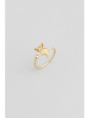 Mistik Rüya 18 Ayar Sarı Altın Kaplama Gümüş Uğurlu So Chic... Baykuş Yüzük