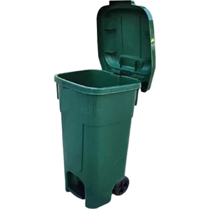 Pom Store Violet Konteyneri Büyük Boy Ayak Pedallı Kova Kapaklı Tekerlekli Çöp Arabası Yeşil 60 lt