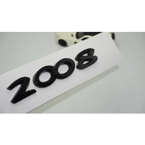 Peugeot 2008 Ön Kaput ve Bagaj 3m 3D Abs Parlak Siyah Yazı Logo