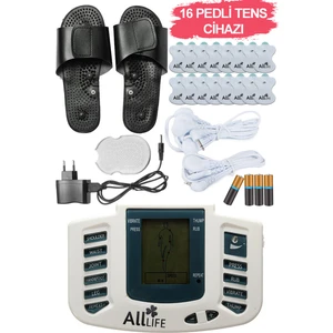 All Life Elektronik Terlikli Fizik Tedavi Tens Terapi Cihazı Masaj Aleti 16 Pedli