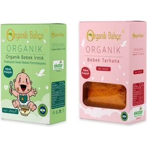 Organik Bahçe Organik Bebek Tarhanası ve Organik Bebek İrmiği Seti +6 Ay Bebek Ek Gıda