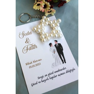 Emtory Home 30 Adet Zincirli Inci Yıldız Anahtarlık - Kişiye Özel - Kına Hediyesi - Söz Hediyesi - Nikah Hatırası