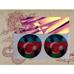 Fatih Sticker Türkiye Azerbaycan Damla Logo 5x5 cm 2 Adet