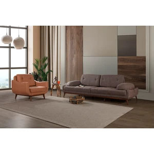 Perla Sofa Nelson Keten Koltuk Takımı Kahve