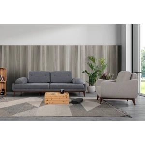 Perla Sofa Nelson Keten Koltuk Takımı Açık Gri