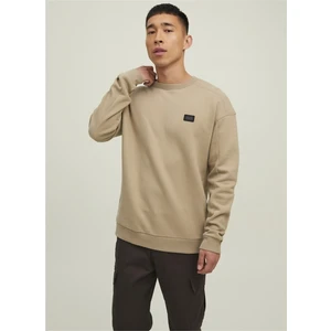 Jack & Jones Bisiklet Yaka Bej Erkek Sweatshirt 12225139
