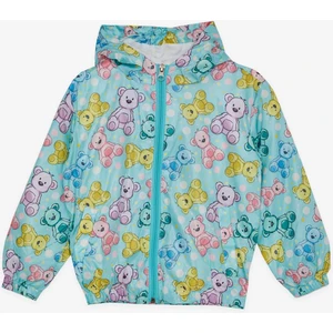 Kız Çocuk Yağmurluk Sevimli Ayıcık Desenli 1-5 Yaş, Su Yeşili