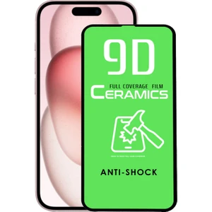 Kzy Apple iPhone 15 ile Uyumlu Tam Kaplayan Seramik Nano Esnek Ekran Koruyucu Cam