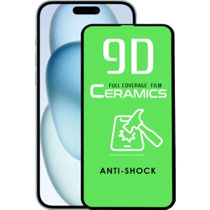 Kzy Apple iPhone 15 Plus ile Uyumlu Tam Kaplayan Seramik Nano Esnek Ekran Koruyucu Cam