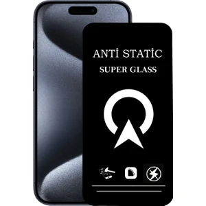 Kzy Apple iPhone 15 Pro ile Uyumlu Tam Kaplayan Anti Statik Çizilmez Safir Ekran Koruyucu Cam