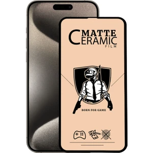 Kzy Apple iPhone 15 Pro Max ile Uyumlu Tam Kaplayan Mat Seramik Nano Esnek Ekran Koruyucu Cam