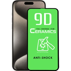 Kzy Apple iPhone 15 Pro Max ile Uyumlu Tam Kaplayan Seramik Nano Esnek Ekran Koruyucu Cam