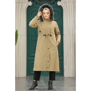 Neva Style Kürklü Vizon Tesettür Parka 60652V