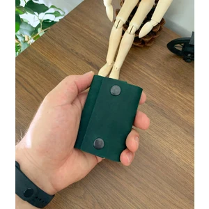 Likya Craft El Yapımı Deri Geniş Tek Bölmeli Minimal Kartlık Cüzdan (Crazy Deri)