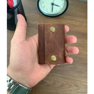Likya Craft El Yapımı Deri Geniş Tek Bölmeli Minimal Kartlık Cüzdan (Crazy Deri)