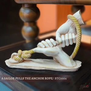 ip çeken eller heykeli, yaşam mücadelesini sembolize ediyor -Mükemel orijinal tasarım