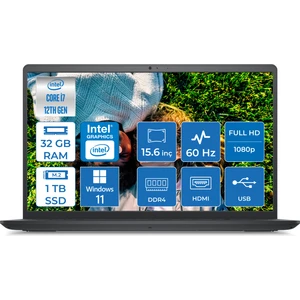 Inspiron 3520 Intel Core i7 1255U 32GB 1TB SSD Windows 11 Pro 15.6" FHD Taşınabilir Bilgisayar I35201013U015