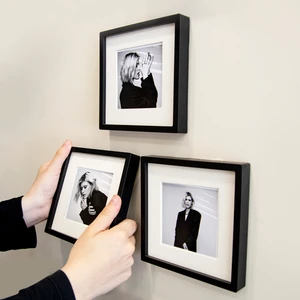 Yapışkanlı Sök-Tak Paspartulu Siyah 14x14cm POLA Kare Fotoğraf Çerçevesi - 3'lü Paket