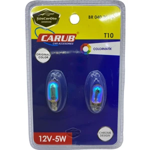 ŞüsCarOto Aksesuar Carub Diadem Ampul Krom Amber Park Ampulü T10 WY5W 12V Turuncu Işık Colormatik 2'li Takım