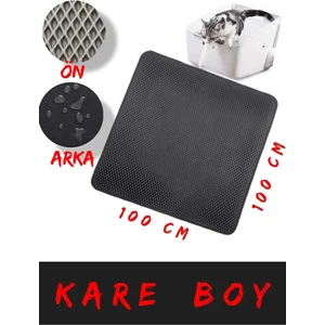 Elekli Kedi Kumu Paspası Kare Boy 100X100 cm Çift Taraflı Su Geçirmez Malzeme