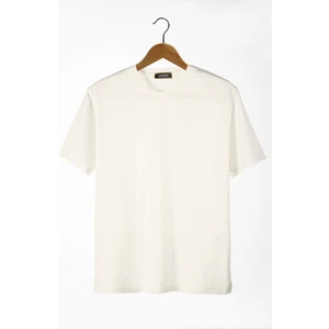 Terapi Men Erkek Bisiklet Yaka Oversize Rahat Kalıp Basic T-Shirt 22Y-3400761-1 Ekru