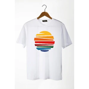 Terapi Men Erkek Beyaz Güneş Baskılı Bisiklet Yaka Oversize T-Shirt 22Y-3400762-1
