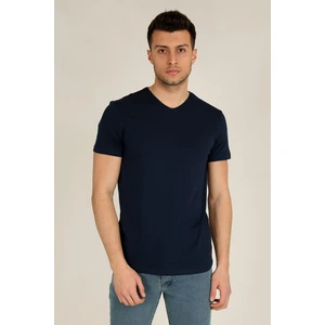 Terapi Men Erkek Basic Slim Fit V Yaka Kısa Kollu T-Shirt 21K-3400738-1 Lacivert