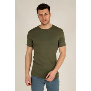 Terapi Men Erkek Basic Slim Fit Bisiklet Yaka Kısa Kollu T-Shirt 21K-3400729-1 Haki